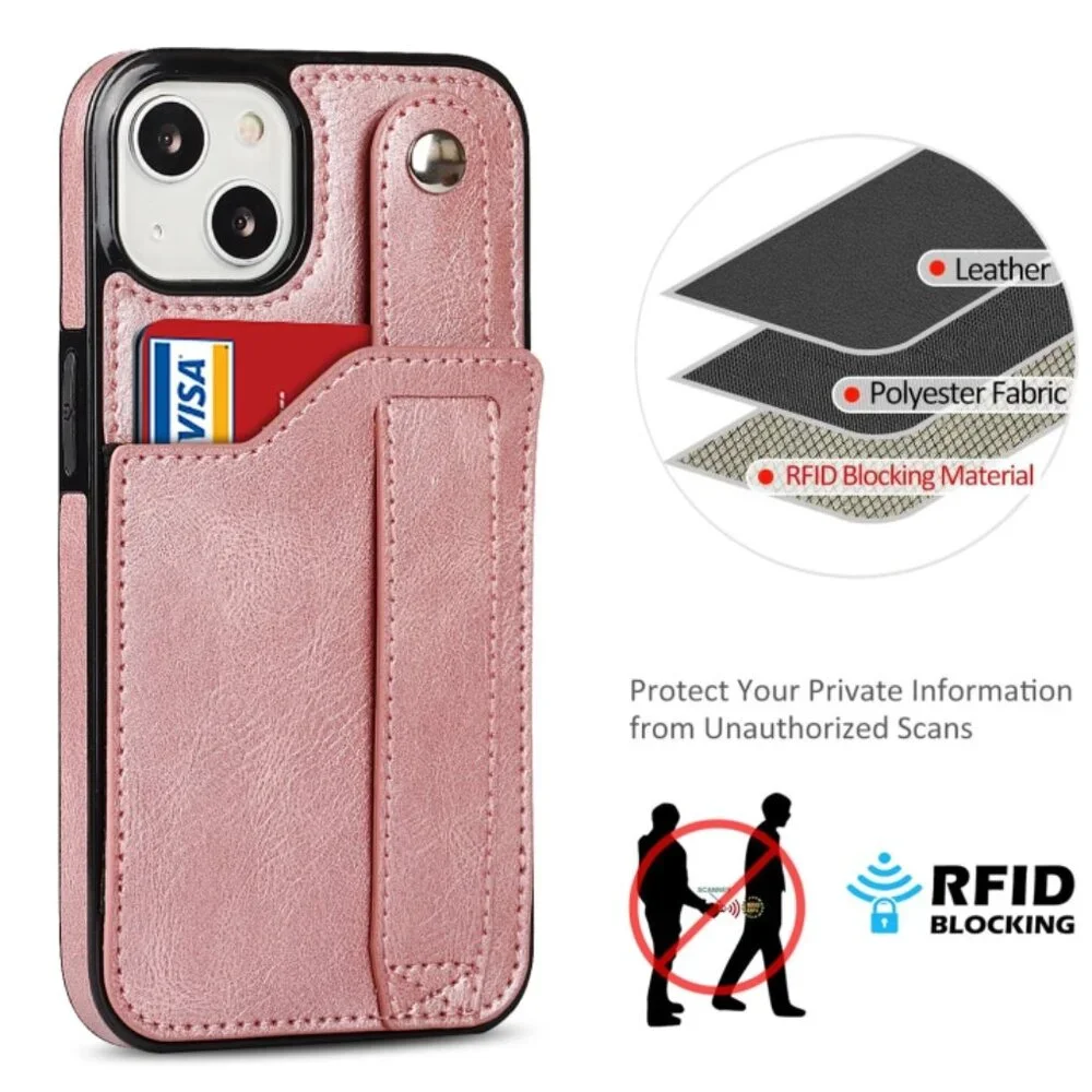 For iPhone 13 mini Crazy Horse Texture Shockproof TPU + PU Leather Case with Car